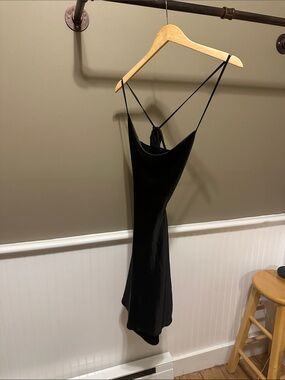 Forever 21 Black Strapless Slip Dress with Thin Spaghetti Straps